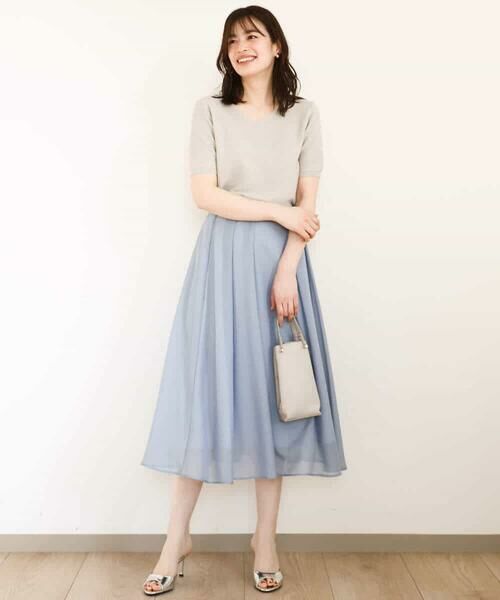 OFUON / オフオン ロング・マキシ丈スカート | タックフレアーシアースカート/洗える | 詳細22