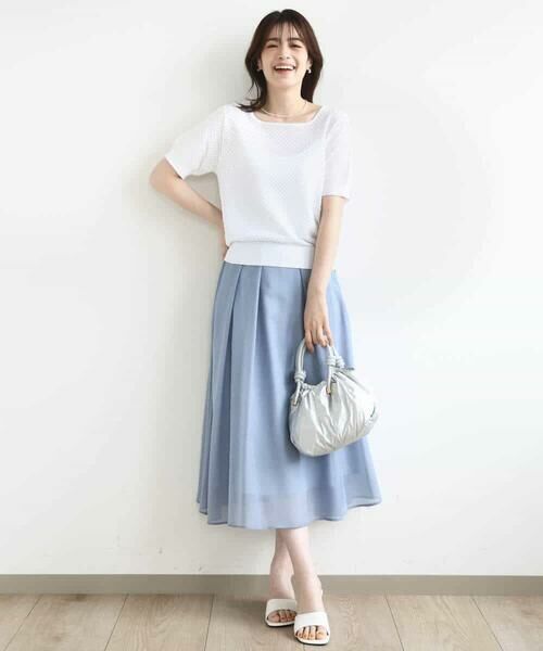 OFUON / オフオン ロング・マキシ丈スカート | タックフレアーシアースカート/洗える | 詳細23