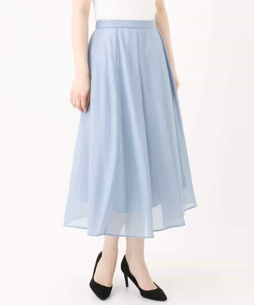 OFUON / オフオン ロング・マキシ丈スカート | タックフレアーシアースカート/洗える | 詳細26
