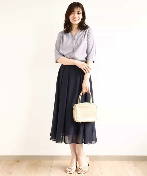 OFUON / オフオン ロング・マキシ丈スカート | タックフレアーシアースカート/洗える | 詳細3