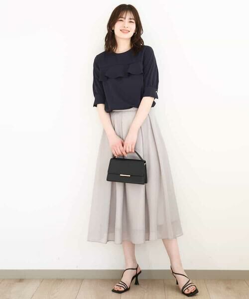 OFUON / オフオン ロング・マキシ丈スカート | タックフレアーシアースカート/洗える | 詳細4