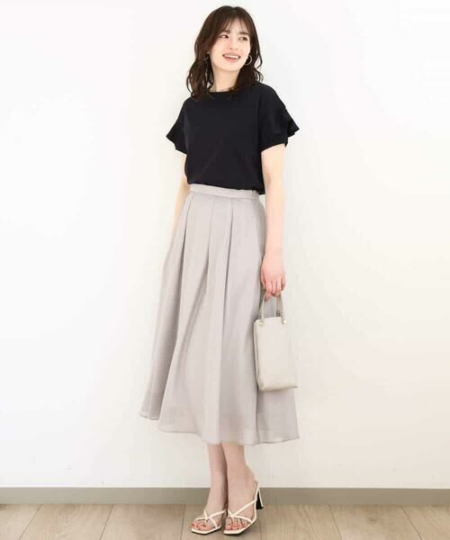 OFUON / オフオン ロング・マキシ丈スカート | タックフレアーシアースカート/洗える | 詳細9