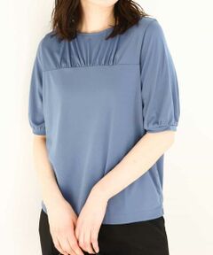 OFUON / オフオン カットソー | ギャザーデザインカットソー/接触冷感・UVカット/洗える/WEB限定サイズあり