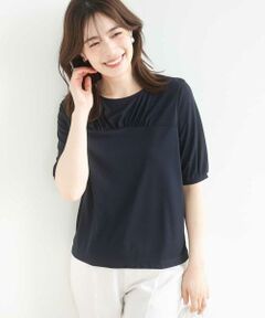 OFUON / オフオン カットソー | ギャザーデザインカットソー/接触冷感・UVカット/洗える/WEB限定サイズあり