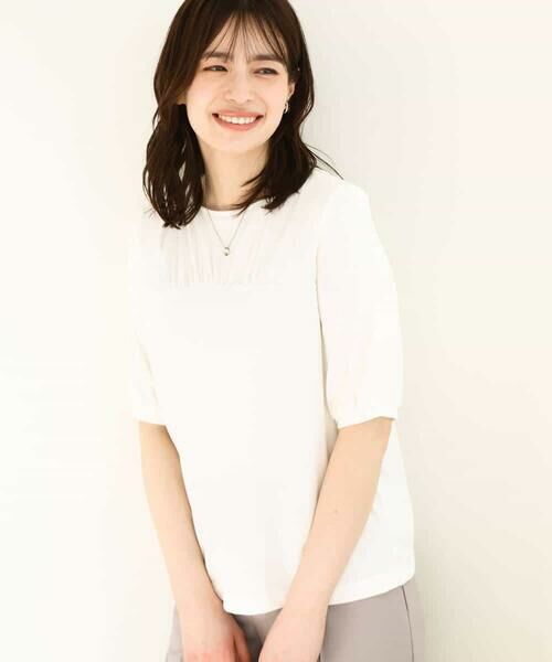 OFUON / オフオン カットソー | ギャザーデザインカットソー/接触冷感・UVカット/洗える/WEB限定サイズあり | 詳細1