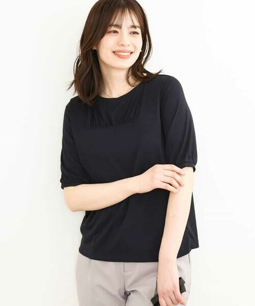 OFUON / オフオン カットソー | ギャザーデザインカットソー/接触冷感・UVカット/洗える/WEB限定サイズあり | 詳細13