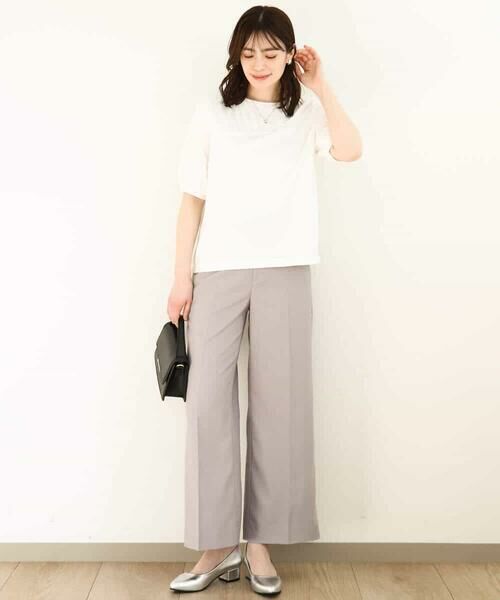 OFUON / オフオン カットソー | ギャザーデザインカットソー/接触冷感・UVカット/洗える/WEB限定サイズあり | 詳細4