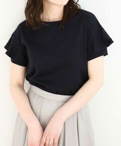 OFUON / オフオン カットソー | フリルデザインスリーブカットソー/接触冷感/洗える/WEB限定サイズあり