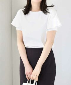 OFUON / オフオン カットソー | フリルデザインスリーブカットソー/接触冷感/洗える/WEB限定サイズあり