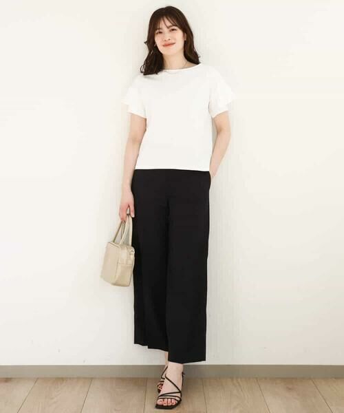 OFUON / オフオン カットソー | フリルデザインスリーブカットソー/接触冷感/洗える/WEB限定サイズあり | 詳細1