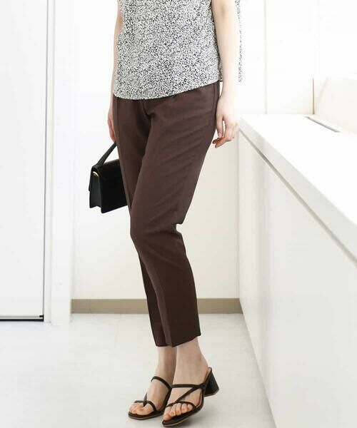 OFUON / オフオン その他パンツ | ストレッチテーパードパンツ/接触冷感/洗える/WEB限定サイズあり(ブラウン)