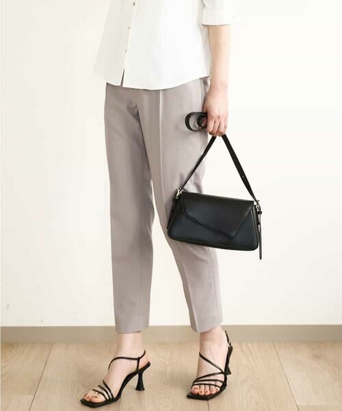 OFUON / オフオン その他パンツ | ストレッチテーパードパンツ/接触冷感/洗える/WEB限定サイズあり(ライトグレー)