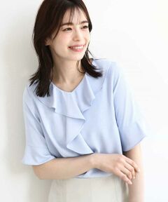 OFUON / オフオン シャツ・ブラウス | ラッフルカラーブラウス/UVカット/接触冷感/洗える/WEB限定サイズあり