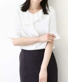 OFUON / オフオン シャツ・ブラウス | ラッフルカラーブラウス/UVカット/接触冷感/洗える/WEB限定サイズあり