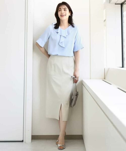 OFUON / オフオン シャツ・ブラウス | ラッフルカラーブラウス/UVカット/接触冷感/洗える/WEB限定サイズあり | 詳細12