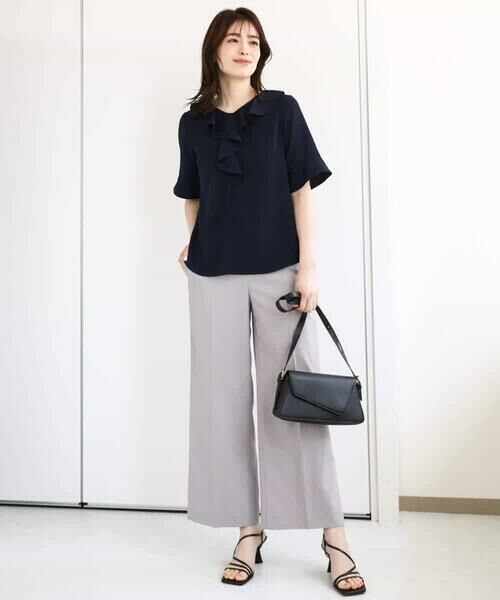 OFUON / オフオン シャツ・ブラウス | ラッフルカラーブラウス/UVカット/接触冷感/洗える/WEB限定サイズあり | 詳細2