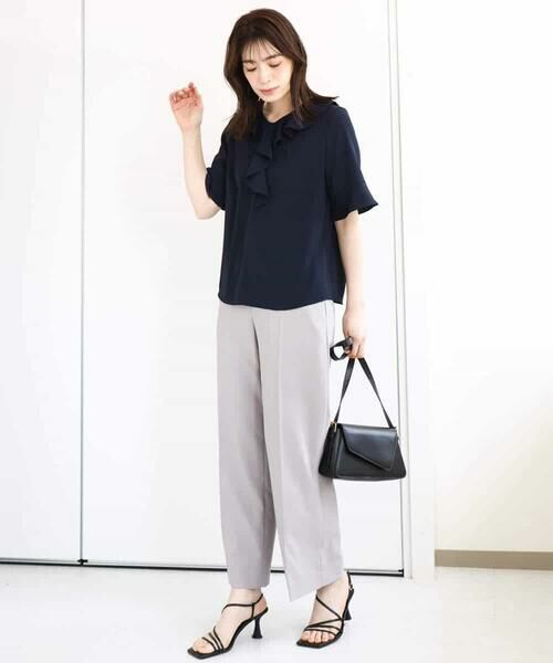 OFUON / オフオン シャツ・ブラウス | ラッフルカラーブラウス/UVカット/接触冷感/洗える/WEB限定サイズあり | 詳細3