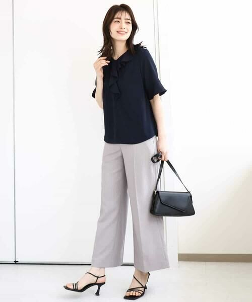 OFUON / オフオン シャツ・ブラウス | ラッフルカラーブラウス/UVカット/接触冷感/洗える/WEB限定サイズあり | 詳細4