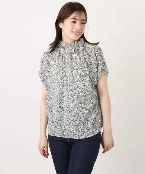 OFUON / オフオン シャツ・ブラウス | モノトーンリーフ柄ブラウス/洗える/WEB限定サイズあり | 詳細14