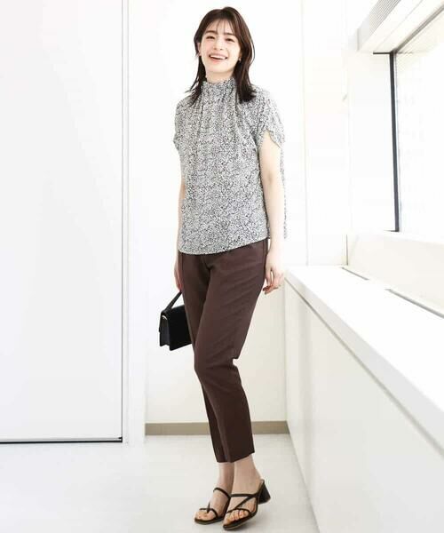 OFUON / オフオン シャツ・ブラウス | モノトーンリーフ柄ブラウス/洗える/WEB限定サイズあり | 詳細7