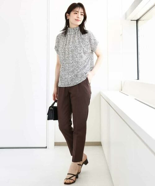 OFUON / オフオン シャツ・ブラウス | モノトーンリーフ柄ブラウス/洗える/WEB限定サイズあり | 詳細8