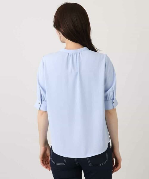 OFUON / オフオン シャツ・ブラウス | フロントタックジョーゼットブラウス（五分袖）/UVカット/接触冷感/洗える/WEB限定サイズあり | 詳細10