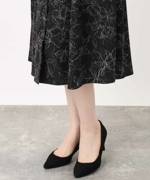 OFUON / オフオン ロング・マキシ丈ワンピース | ラインフラワープリントワンピース/洗える/WEB限定サイズあり | 詳細15