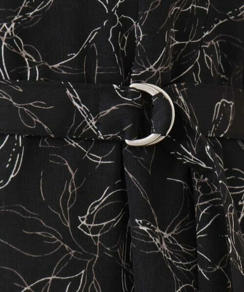 OFUON / オフオン ロング・マキシ丈ワンピース | ラインフラワープリントワンピース/洗える/WEB限定サイズあり | 詳細16