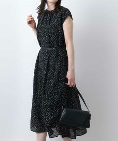 OFUON / オフオン ロング・マキシ丈ワンピース | ドット柄シアーサッカーワンピース/洗える/WEB限定