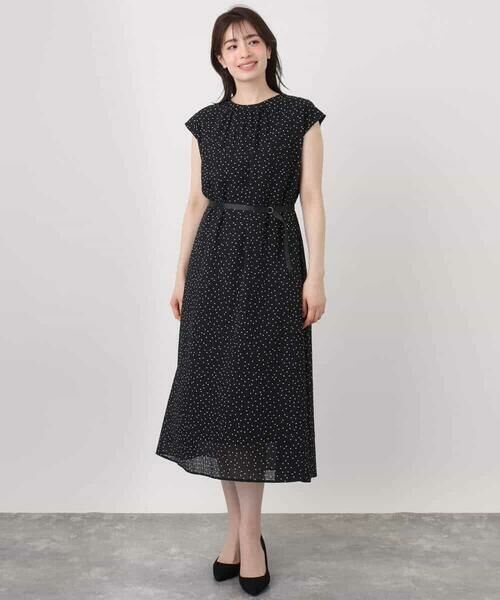 OFUON / オフオン ロング・マキシ丈ワンピース | ドット柄シアーサッカーワンピース/洗える/WEB限定 | 詳細13