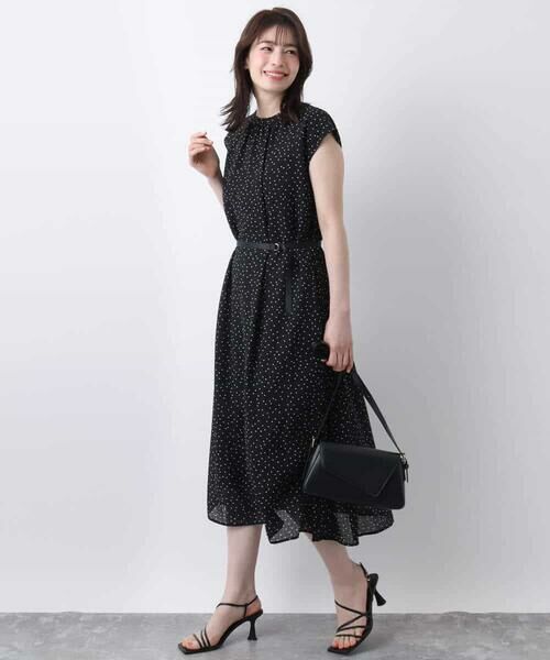 OFUON / オフオン ロング・マキシ丈ワンピース | ドット柄シアーサッカーワンピース/洗える/WEB限定 | 詳細2