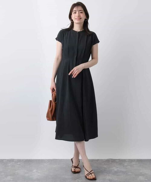 OFUON / オフオン ロング・マキシ丈ワンピース | ウエストタックワンピース/洗える/WEB限定 | 詳細5