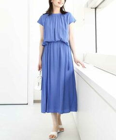 OFUON / オフオン ロング・マキシ丈ワンピース | リネンライクウエスト切り替えワンピース/洗える/WEB限定