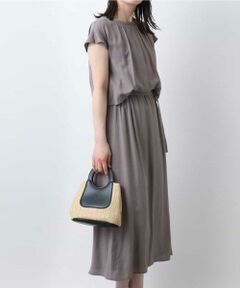 OFUON / オフオン ロング・マキシ丈ワンピース | リネンライクウエスト切り替えワンピース/洗える/WEB限定