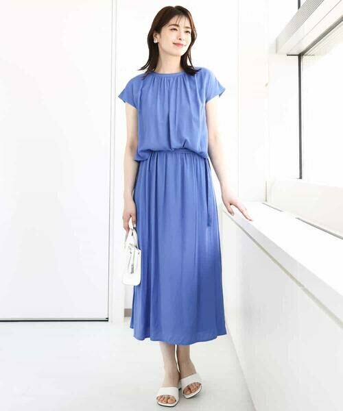 OFUON / オフオン ロング・マキシ丈ワンピース | リネンライクウエスト切り替えワンピース/洗える/WEB限定 | 詳細1