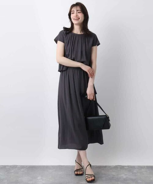 OFUON / オフオン ロング・マキシ丈ワンピース | リネンライクウエスト切り替えワンピース/洗える/WEB限定 | 詳細10