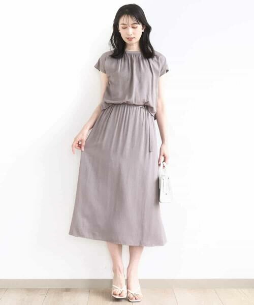 OFUON / オフオン ロング・マキシ丈ワンピース | リネンライクウエスト切り替えワンピース/洗える/WEB限定 | 詳細13