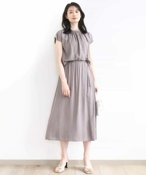OFUON / オフオン ロング・マキシ丈ワンピース | リネンライクウエスト切り替えワンピース/洗える/WEB限定 | 詳細14