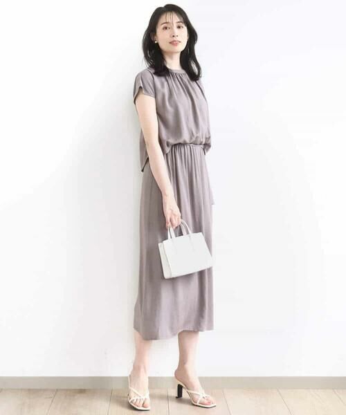 OFUON / オフオン ロング・マキシ丈ワンピース | リネンライクウエスト切り替えワンピース/洗える/WEB限定 | 詳細15