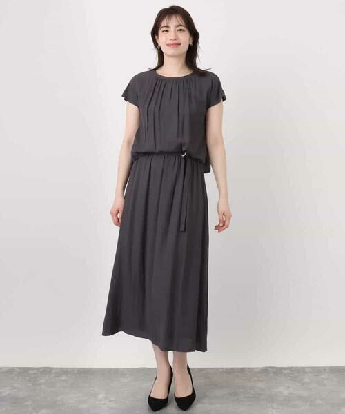 OFUON / オフオン ロング・マキシ丈ワンピース | リネンライクウエスト切り替えワンピース/洗える/WEB限定 | 詳細17