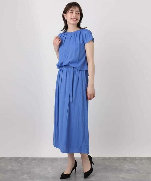 OFUON / オフオン ロング・マキシ丈ワンピース | リネンライクウエスト切り替えワンピース/洗える/WEB限定 | 詳細27
