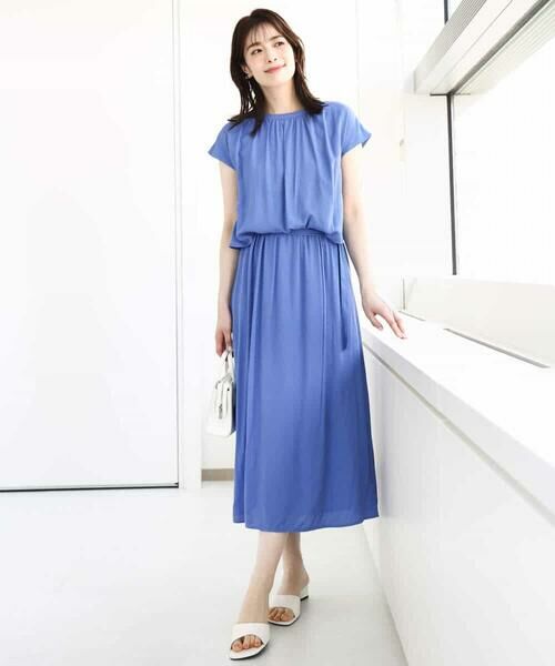 OFUON / オフオン ロング・マキシ丈ワンピース | リネンライクウエスト切り替えワンピース/洗える/WEB限定 | 詳細5