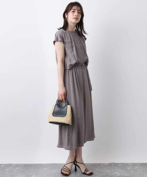 OFUON / オフオン ロング・マキシ丈ワンピース | リネンライクウエスト切り替えワンピース/洗える/WEB限定 | 詳細7