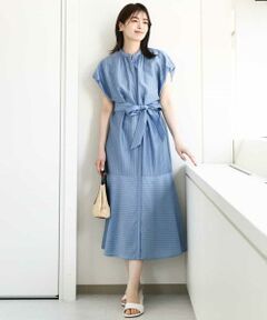 OFUON / オフオン ロング・マキシ丈ワンピース | シアードビーストライプワンピース/洗える/WEB限定