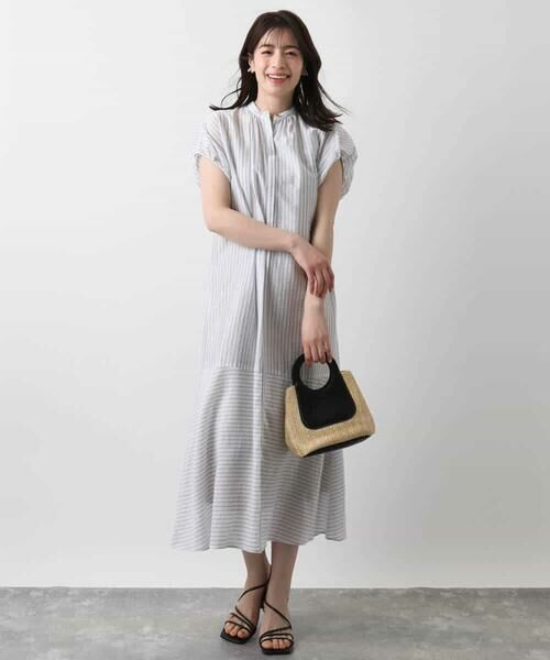 OFUON / オフオン ロング・マキシ丈ワンピース | シアードビーストライプワンピース/洗える/WEB限定 | 詳細12