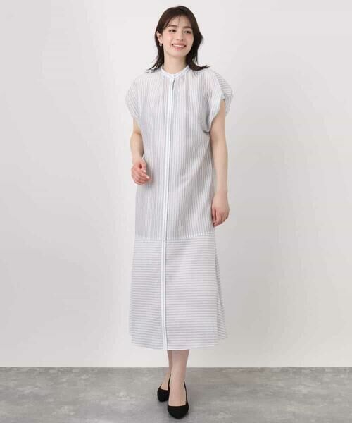 OFUON / オフオン ロング・マキシ丈ワンピース | シアードビーストライプワンピース/洗える/WEB限定 | 詳細15