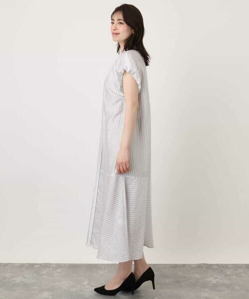 OFUON / オフオン ロング・マキシ丈ワンピース | シアードビーストライプワンピース/洗える/WEB限定 | 詳細16