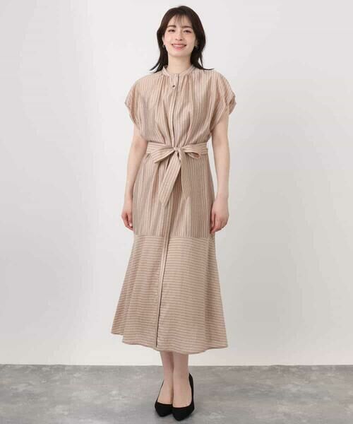 OFUON / オフオン ロング・マキシ丈ワンピース | シアードビーストライプワンピース/洗える/WEB限定 | 詳細25