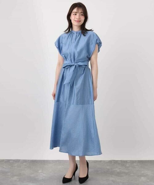 OFUON / オフオン ロング・マキシ丈ワンピース | シアードビーストライプワンピース/洗える/WEB限定 | 詳細27