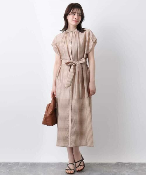 OFUON / オフオン ロング・マキシ丈ワンピース | シアードビーストライプワンピース/洗える/WEB限定 | 詳細6